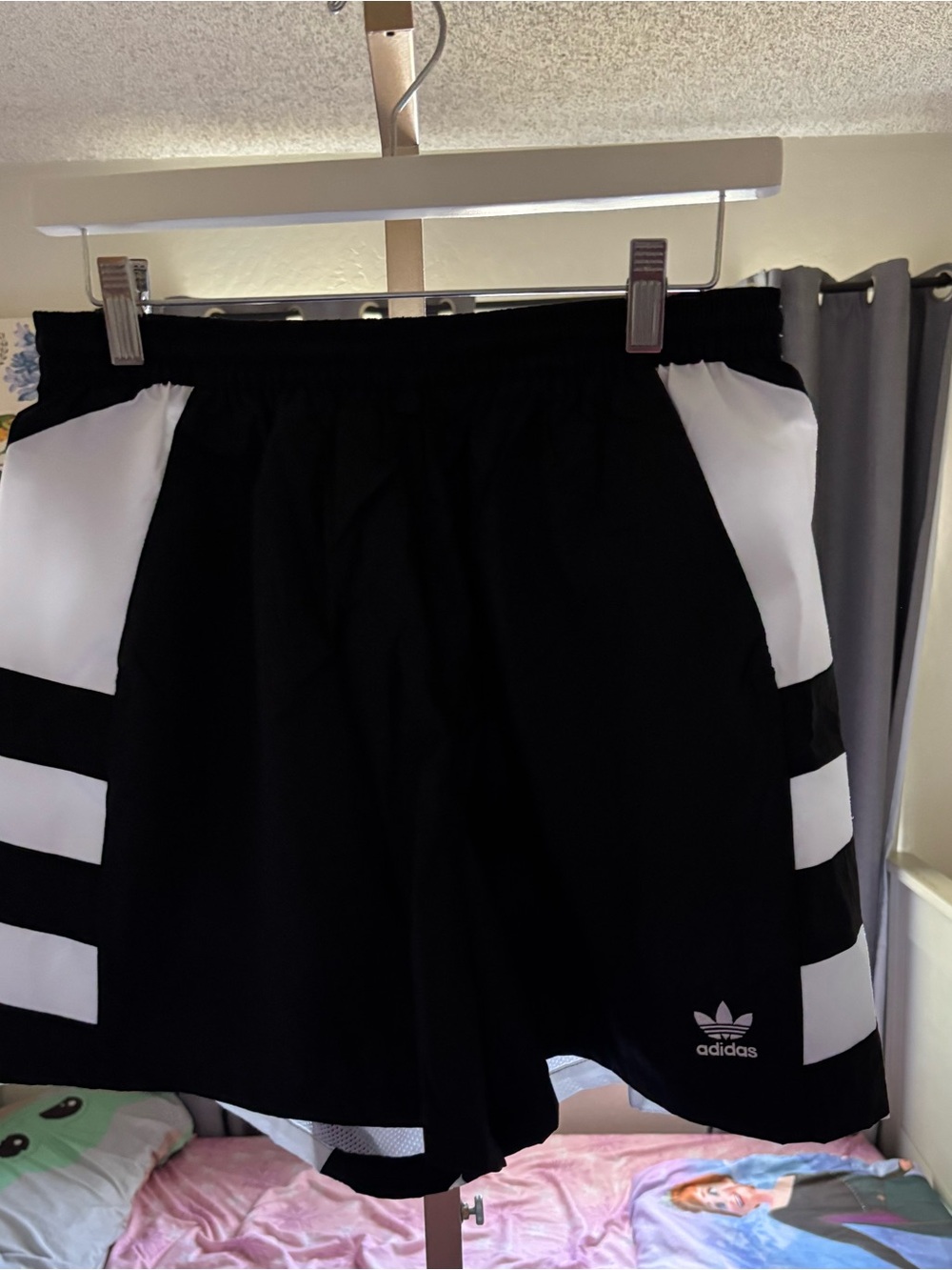 adidas Black and White Mesh Athletic Shorts